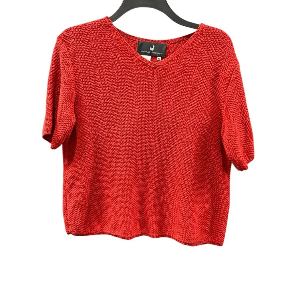 Peruvian Connection Red Knit Top - Picture 1 of 1